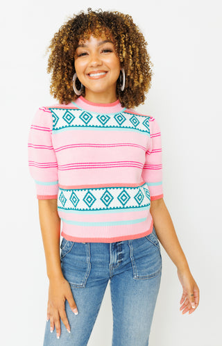 THML: Holiday Snack Blouse, PINK