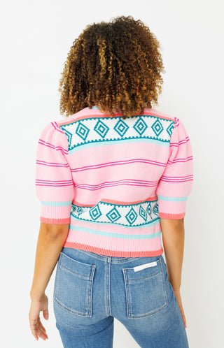 THML: Holiday Snack Blouse, PINK