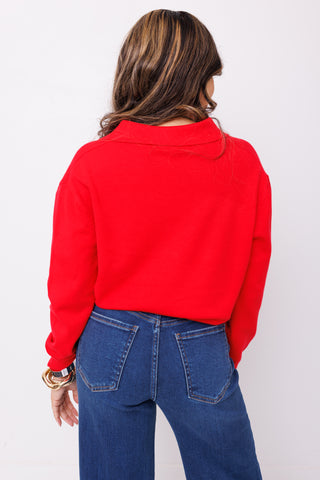 KARLIE: Main Morning Sweater, RED