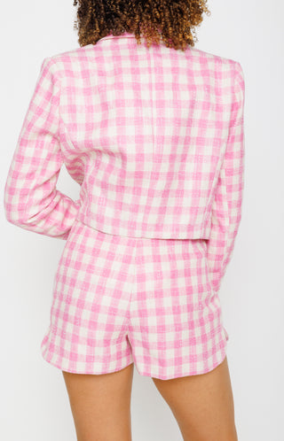 Top Boss Tweed Shorts, PINK CHECK