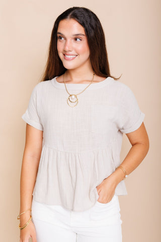 The New Me Top, TAUPE - HerringStones