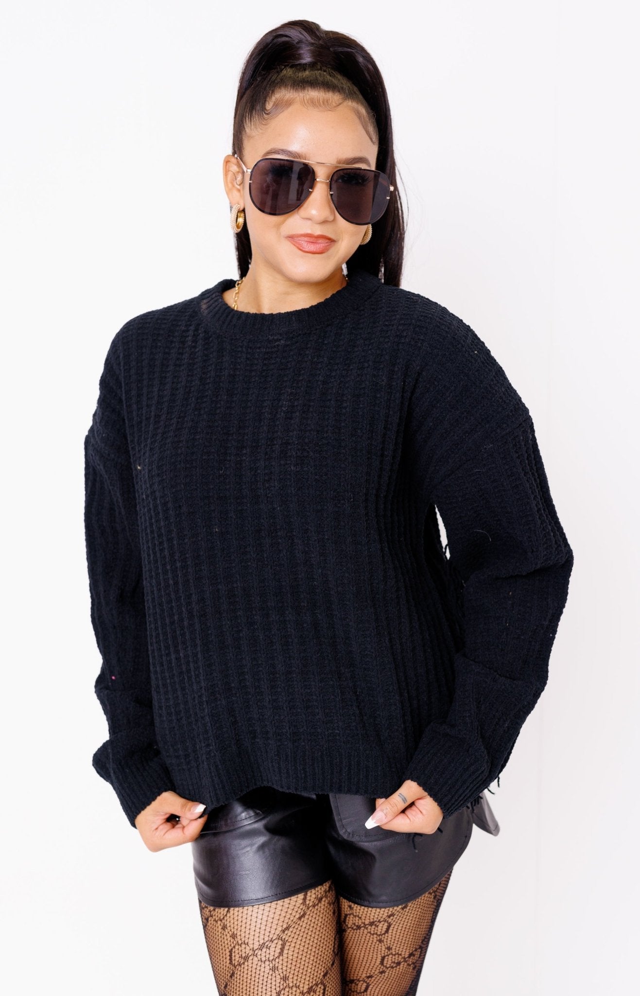 Black hotsell fringe sweater