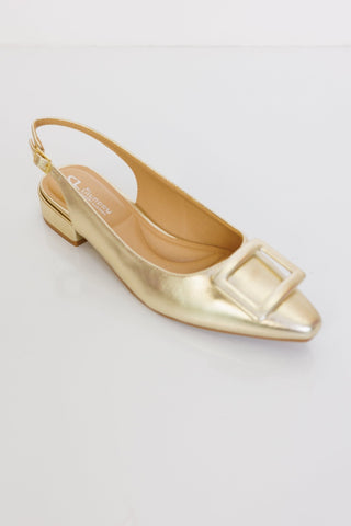 Chinese Laundry: Sweetie Metal Slingback Flats, GOLD - HerringStones