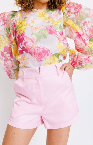Cotton Candy Girl Tailored Shorts, BABY PINK - HerringStones
