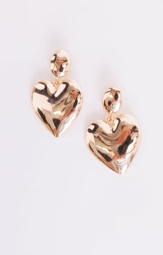 Dangle Heart Earrings, GOLD Earrings - 56E