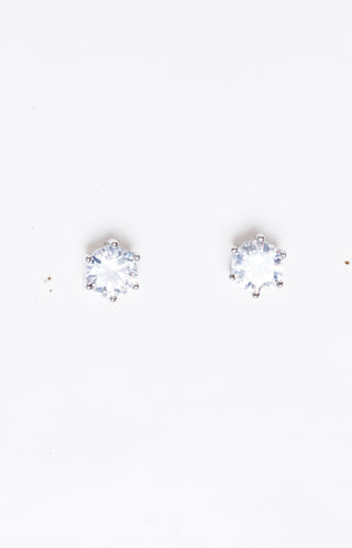 Diamond Stud Earrings, SILVER Earrings - 56E