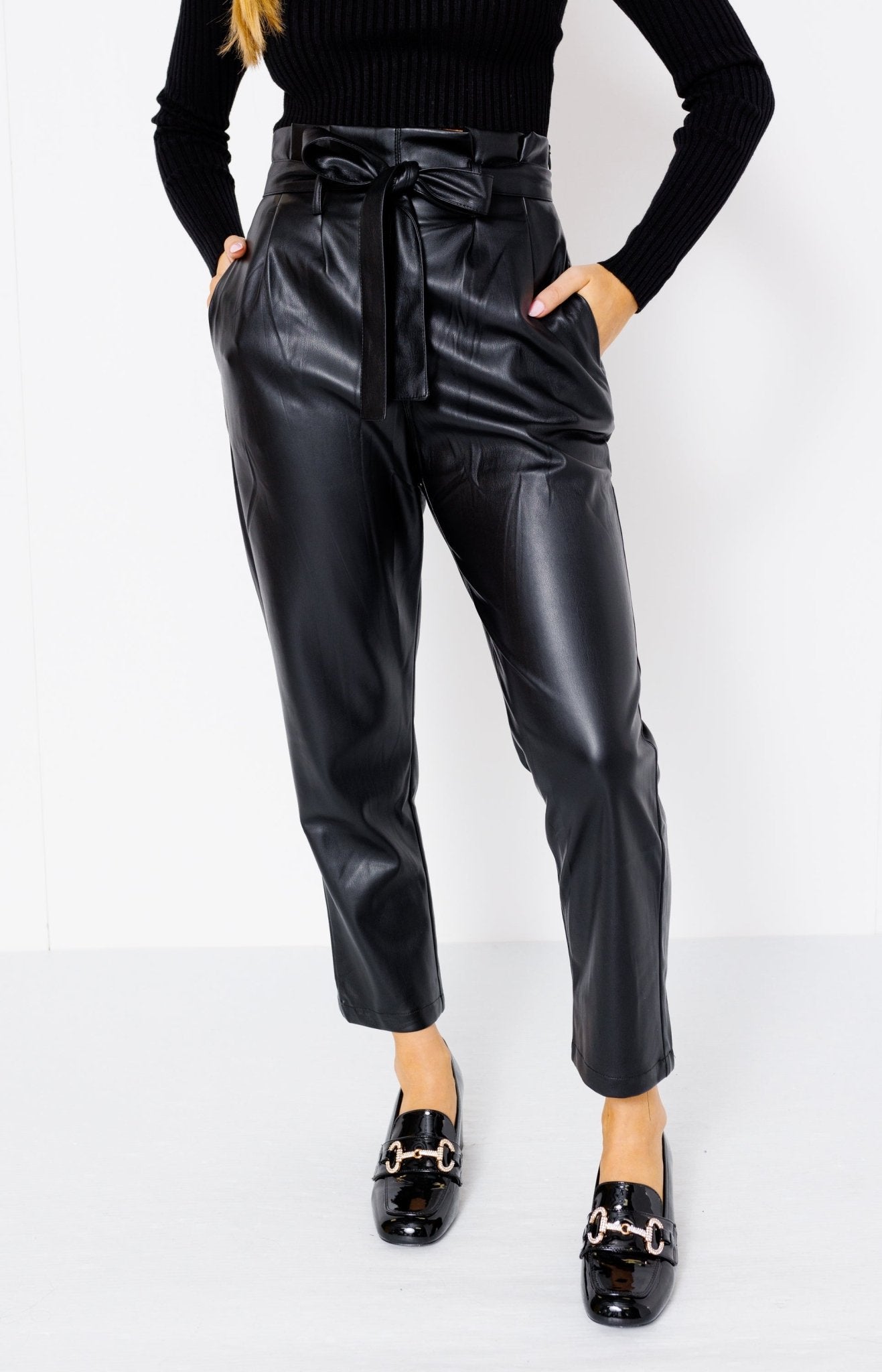 House of CB | Pants & Jumpsuits | Inaya Dark Brown Stretch Vegan Leather  Trousers | Poshmark