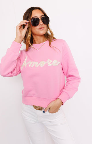 Endless Rose: Amore Sweatshirt, PINK Tops 50-75- 14