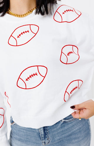 Ring Street: Multi Football Sweater, RED - HerringStones