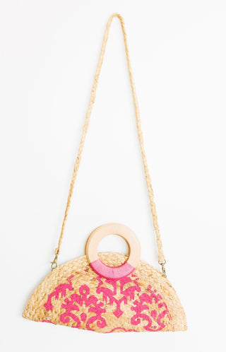 Savanna Woven Clutch, PINK - HerringStones