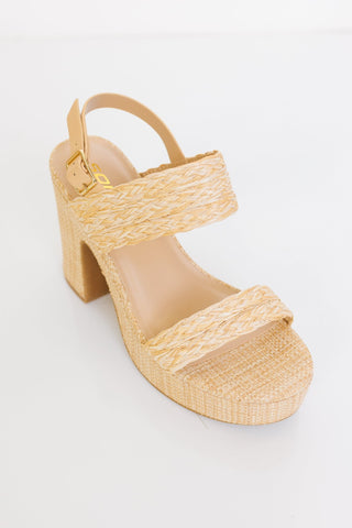 Susie Platform Wedge, BEIGE - HerringStones