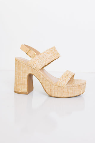 Susie Platform Wedge, BEIGE - HerringStones