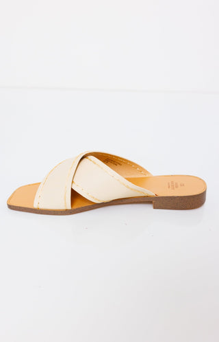 The Stella Beige Criss Cross Sandal , BEIGE - HerringStones