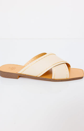 The Stella Beige Criss Cross Sandal , BEIGE - HerringStones