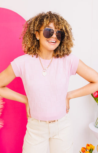 Tourist Sweater Top, PALE PINK - HerringStones