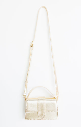 Vanessa Mini Metallic Handbag, GOLD - HerringStones